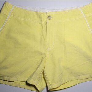 Columbia Performance Fishing Gear Womens Yellow Shorts with Pockets Size 8